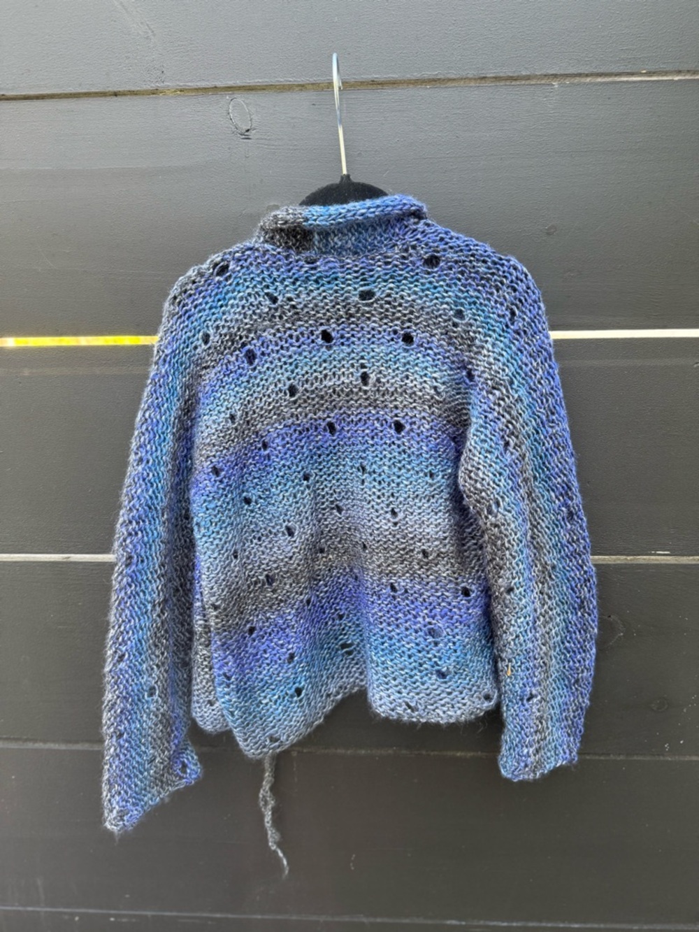 Kids Knit Cardigan Blue Ombre Artisan Sweater Handmade in Spain - Picture 3 of 7